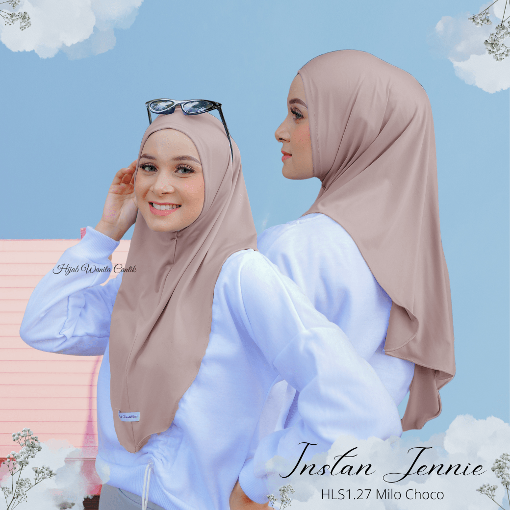 Instan Jennie Sporty Hijab - HLS1.27 Milo Choco