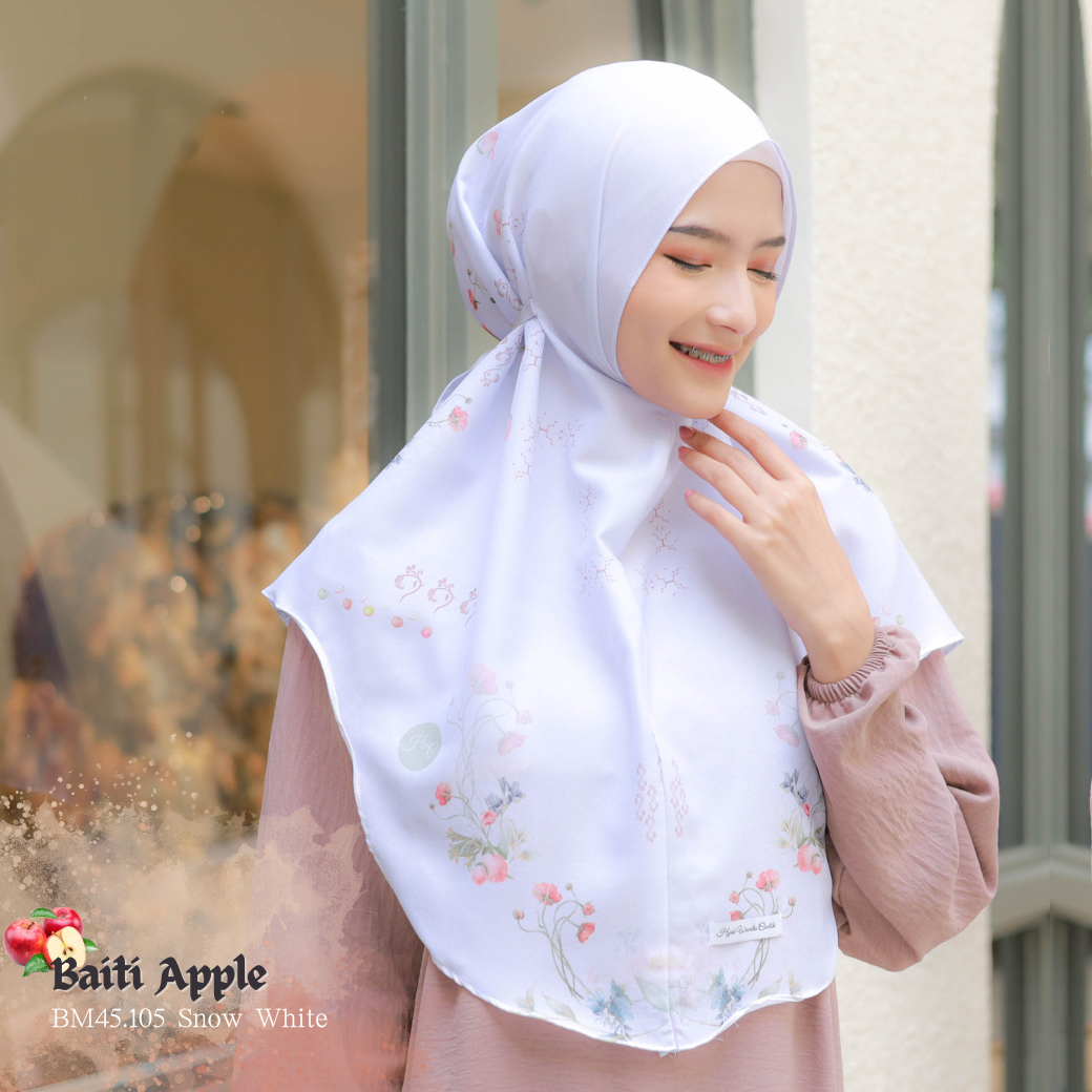 [BELI 3 GRATIS 1] Hijab Instan Baiti Apple - BM45.105 Snow White