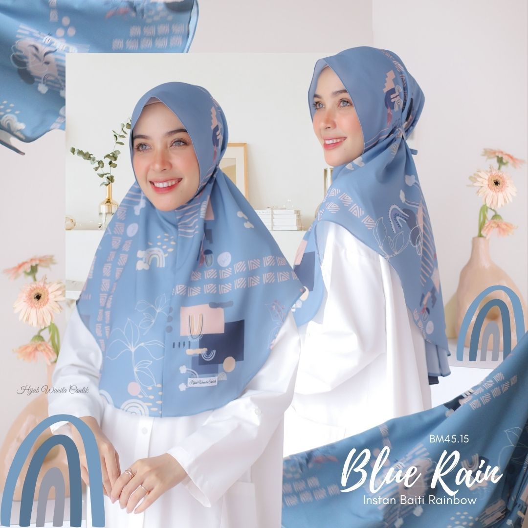 Hijab Instan Baiti Rainbow - BM45.15 Blue Rain