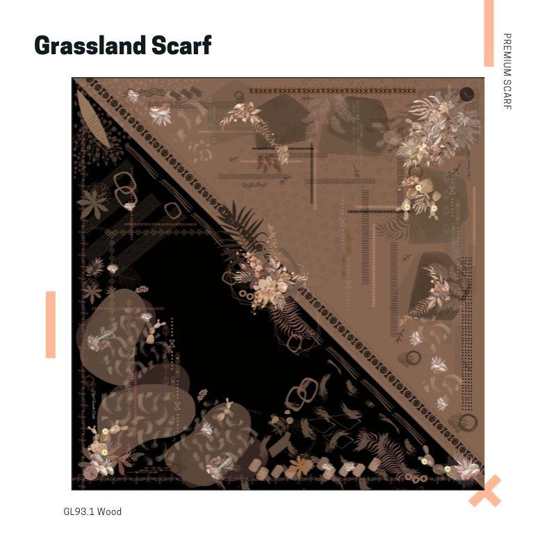 Segiempat Grassland Scarf - GL93.1 Wood