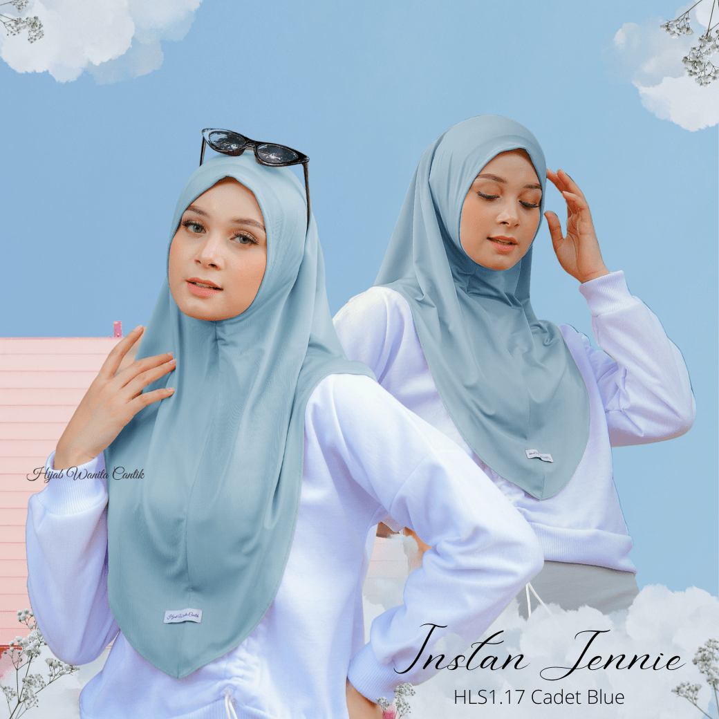 Instan Jennie Sporty Hijab - HLS1.17 Cadet Blue