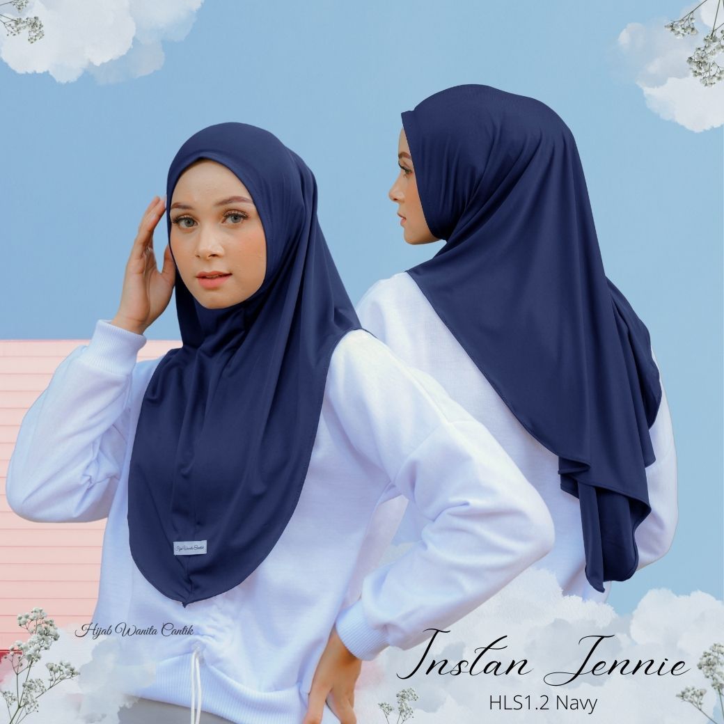 Instan Jennie Sporty Hijab - HLS1.2 Navy