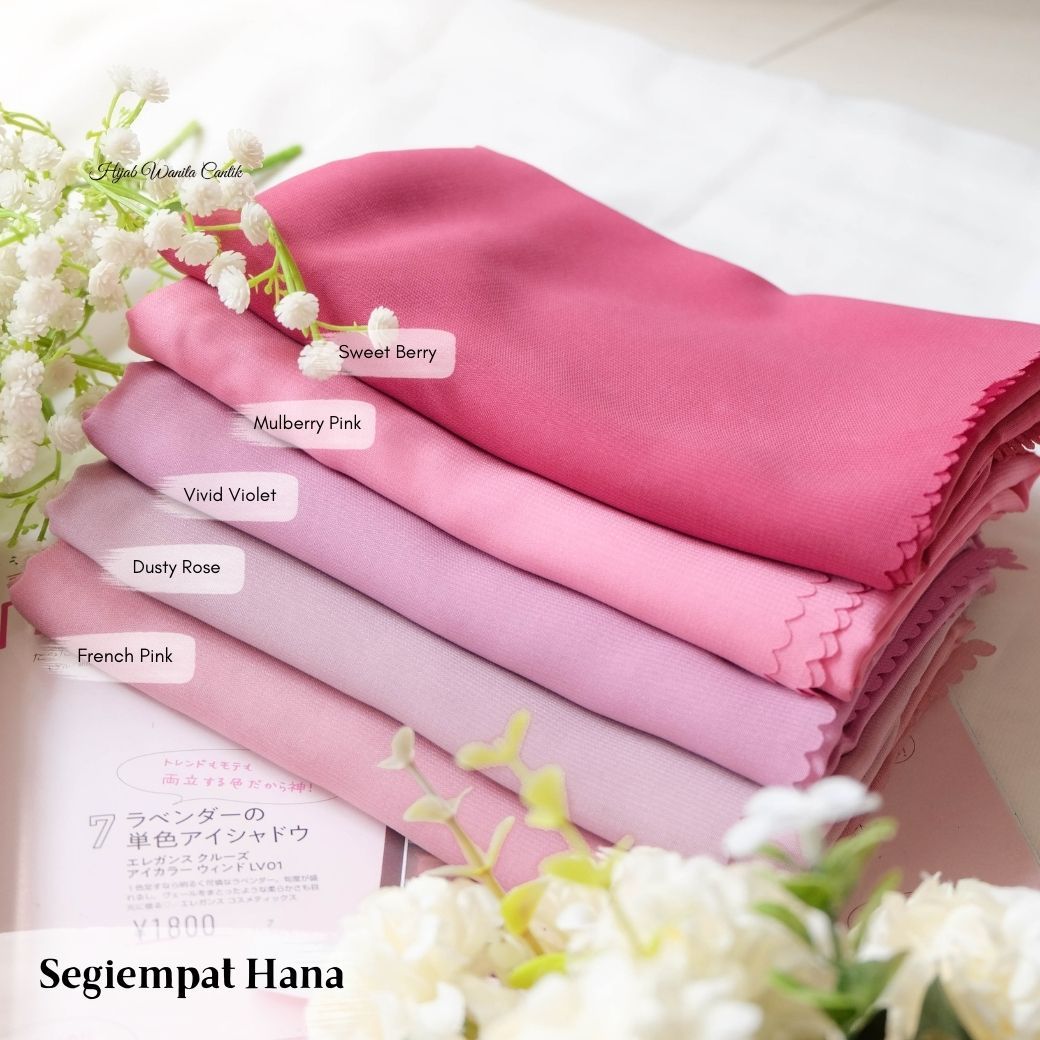 [ BELI 3 GRATIS 1 ] Segiempat Hana - LP85.15 Mulberry Pink