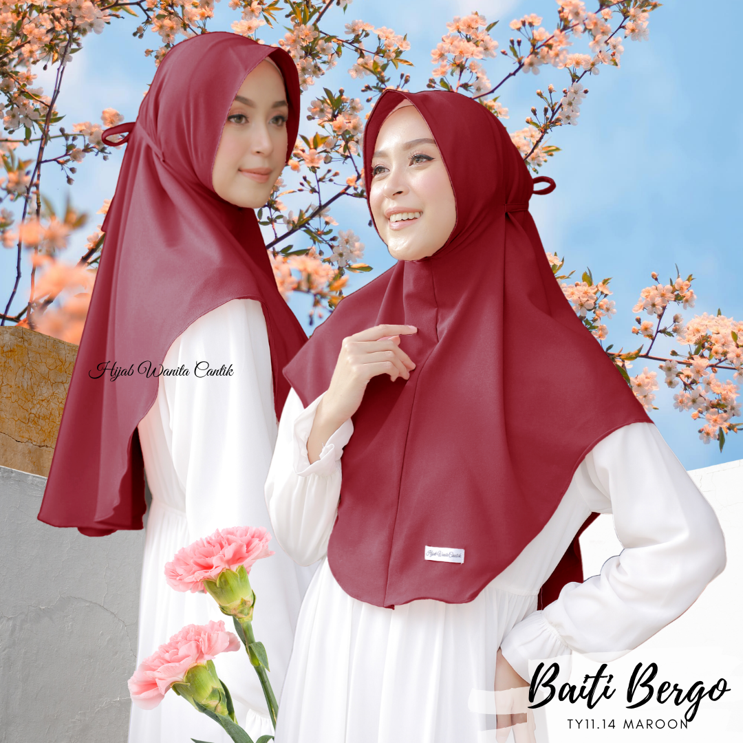 Hijab Instan Baiti Bergo - TY11.14 Maroon